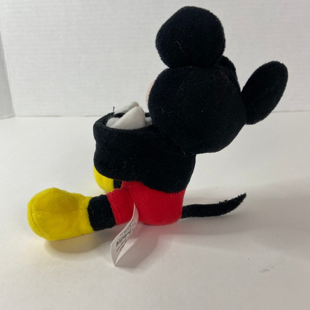 Disney Mickey Mouse Slap Bracelet Hugger Plush Bullsitoy Black Red Yellow Toy - Picture 2 of 6